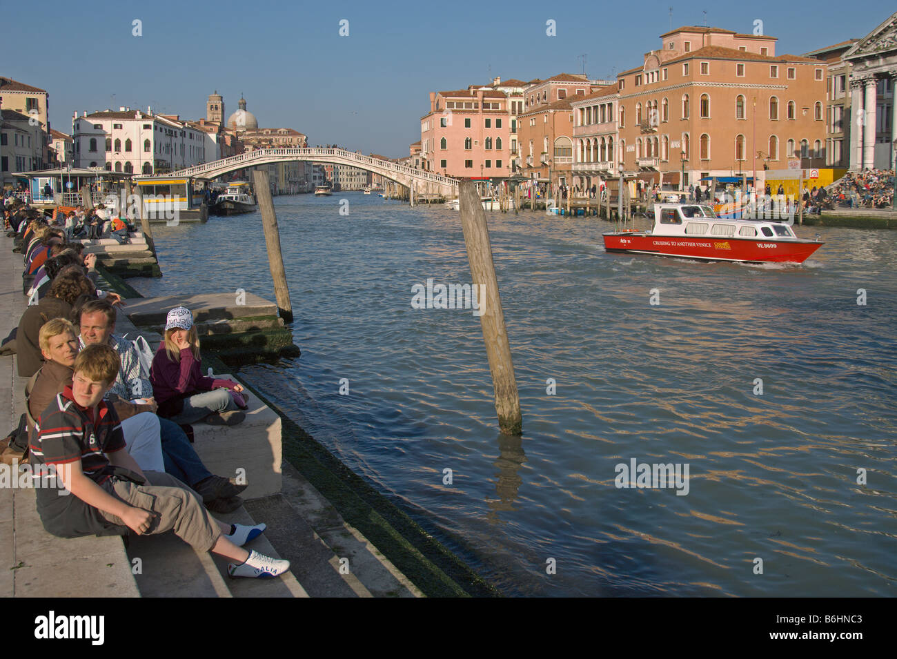 Ponte degli Scalzi sul Canal Grande Ferrovia Venezia Italia Aprile 2008 Foto Stock