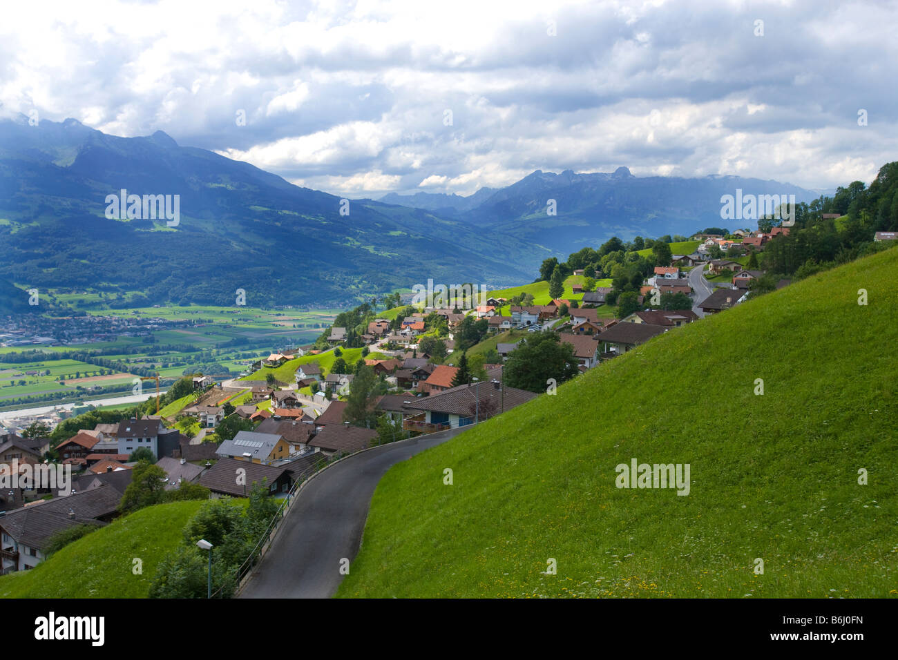 Vista del Liechtenstein Foto Stock