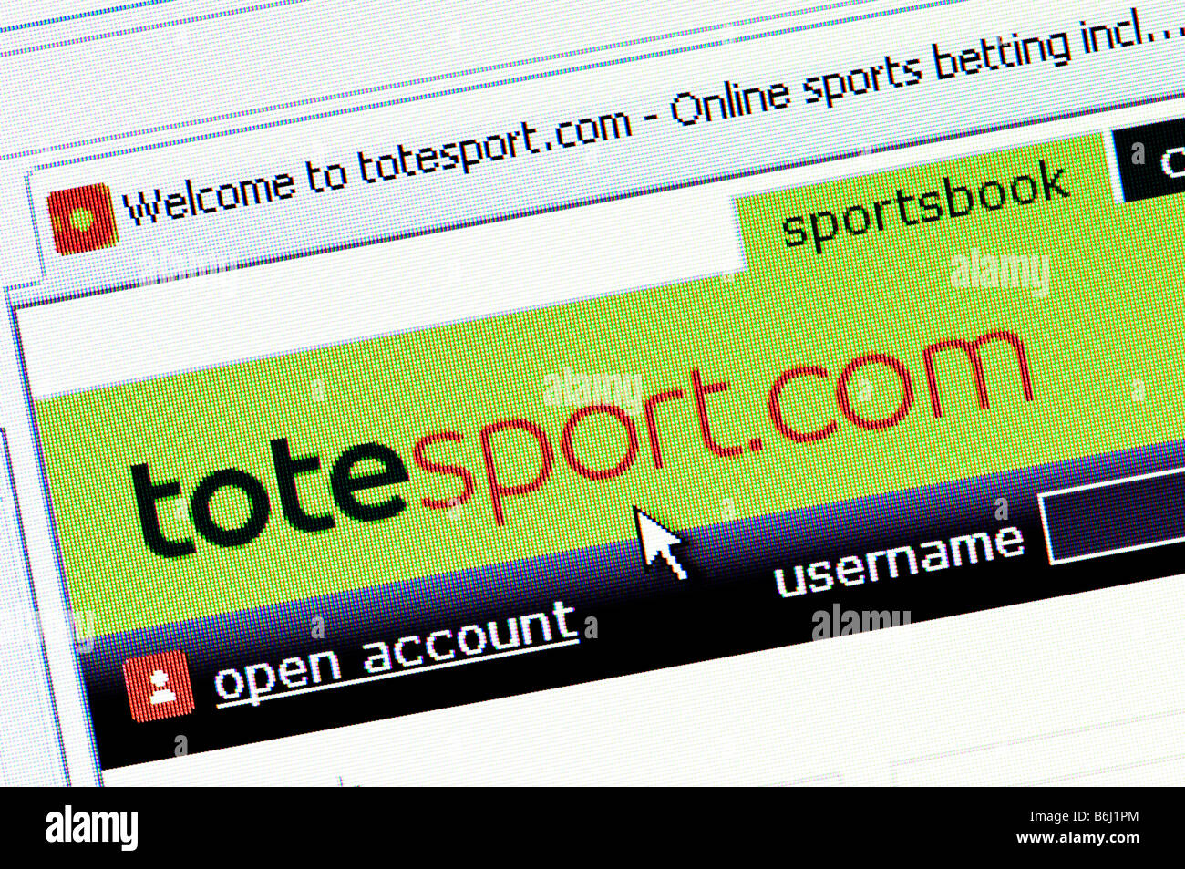 Macro screenshot di internet sito Web di scommesse totesport com solo uso editoriale Foto Stock