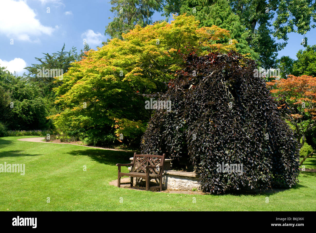 West Garden, Dyffryn House and Gardens, St Nicholas, vale of Glamorgan, Galles del Sud. Foto Stock