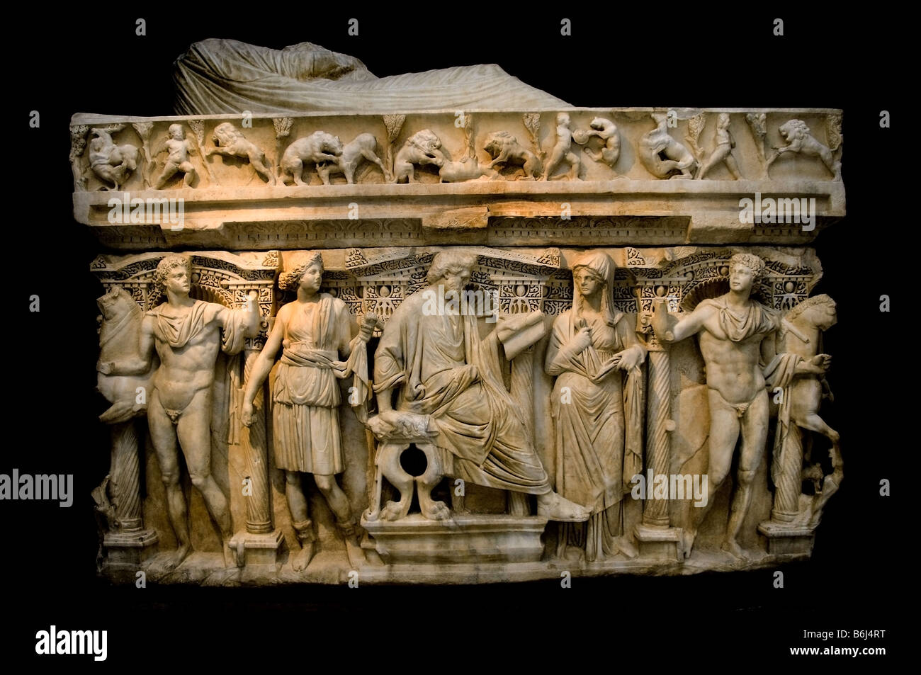 Sidamara sarcofago in marmo Konya Ambarasi romano del III secolo D.C. Foto Stock