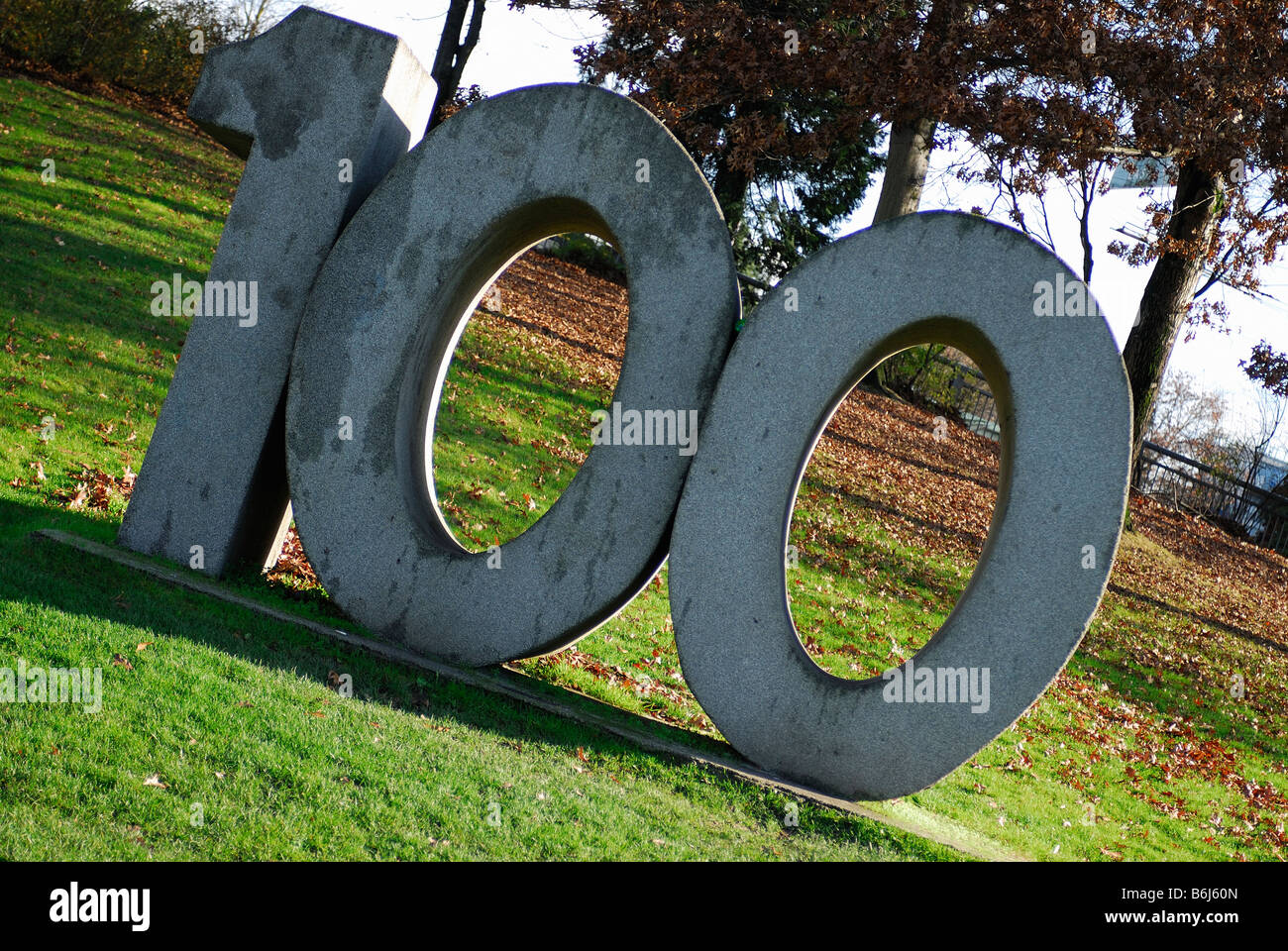 Monumento in memoria dei cento anni della città di Vancouver Foto Stock