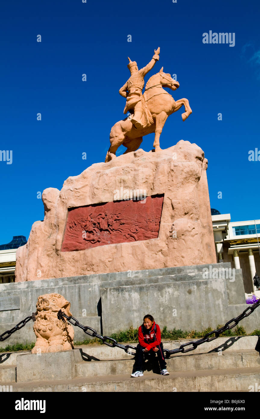 Sukhbaatar sq in Ulan Bataar Foto Stock