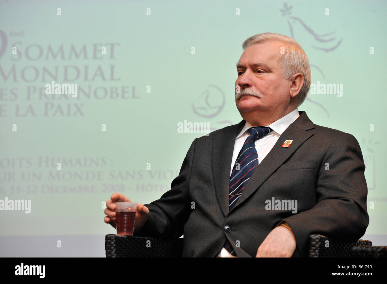 Lech Walesa premio Nobel della pace Foto Stock