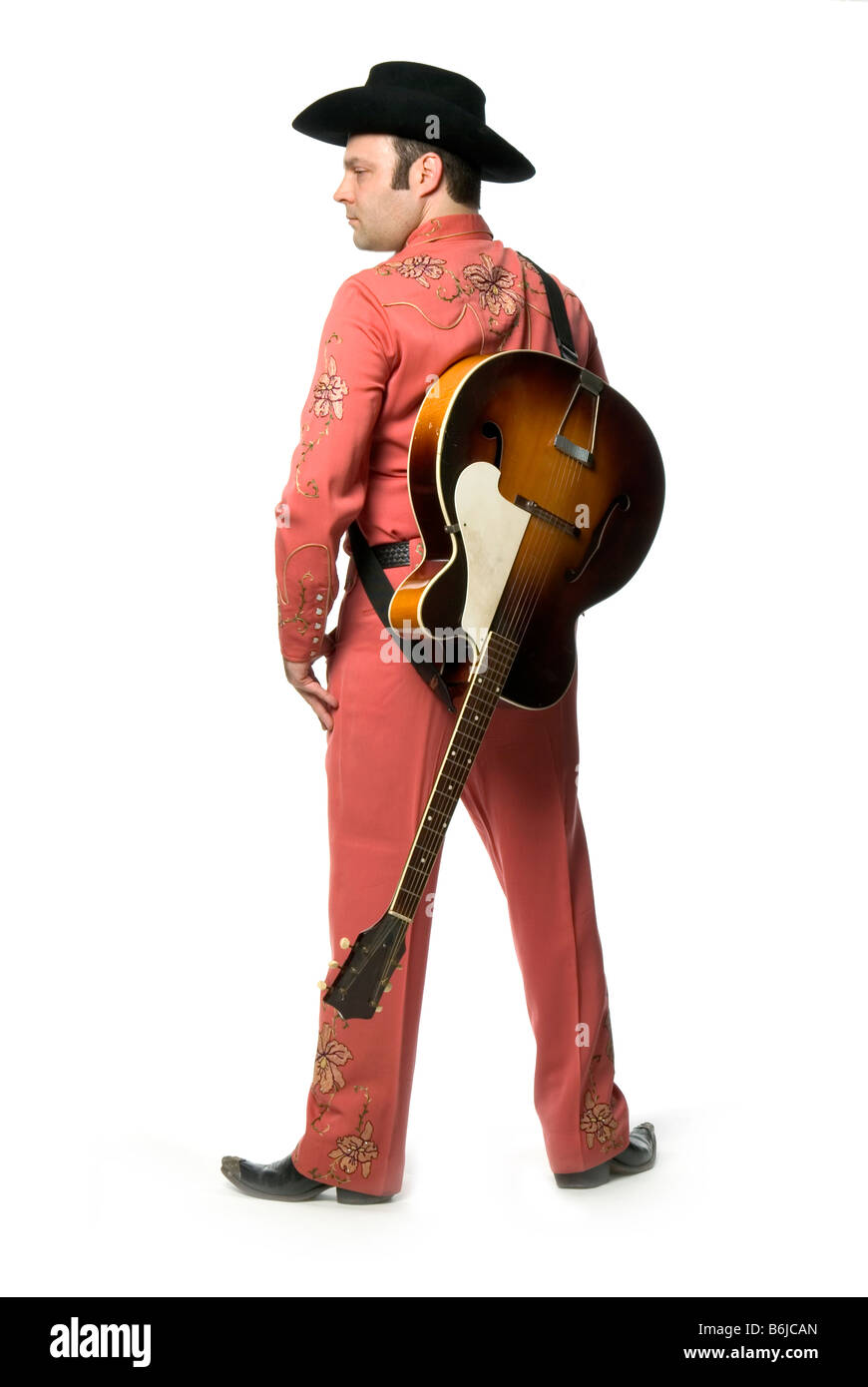 William Workman aka Billy K armonia a Dallas Texas basato rockabilly alt paese musicista Foto Stock