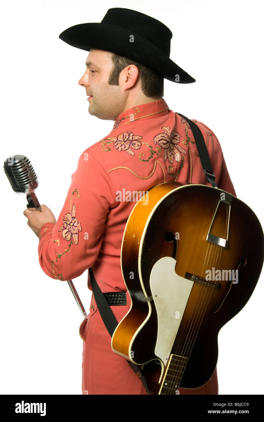 William Workman aka Billy K armonia a Dallas Texas basato rockabilly alt paese musicista Foto Stock