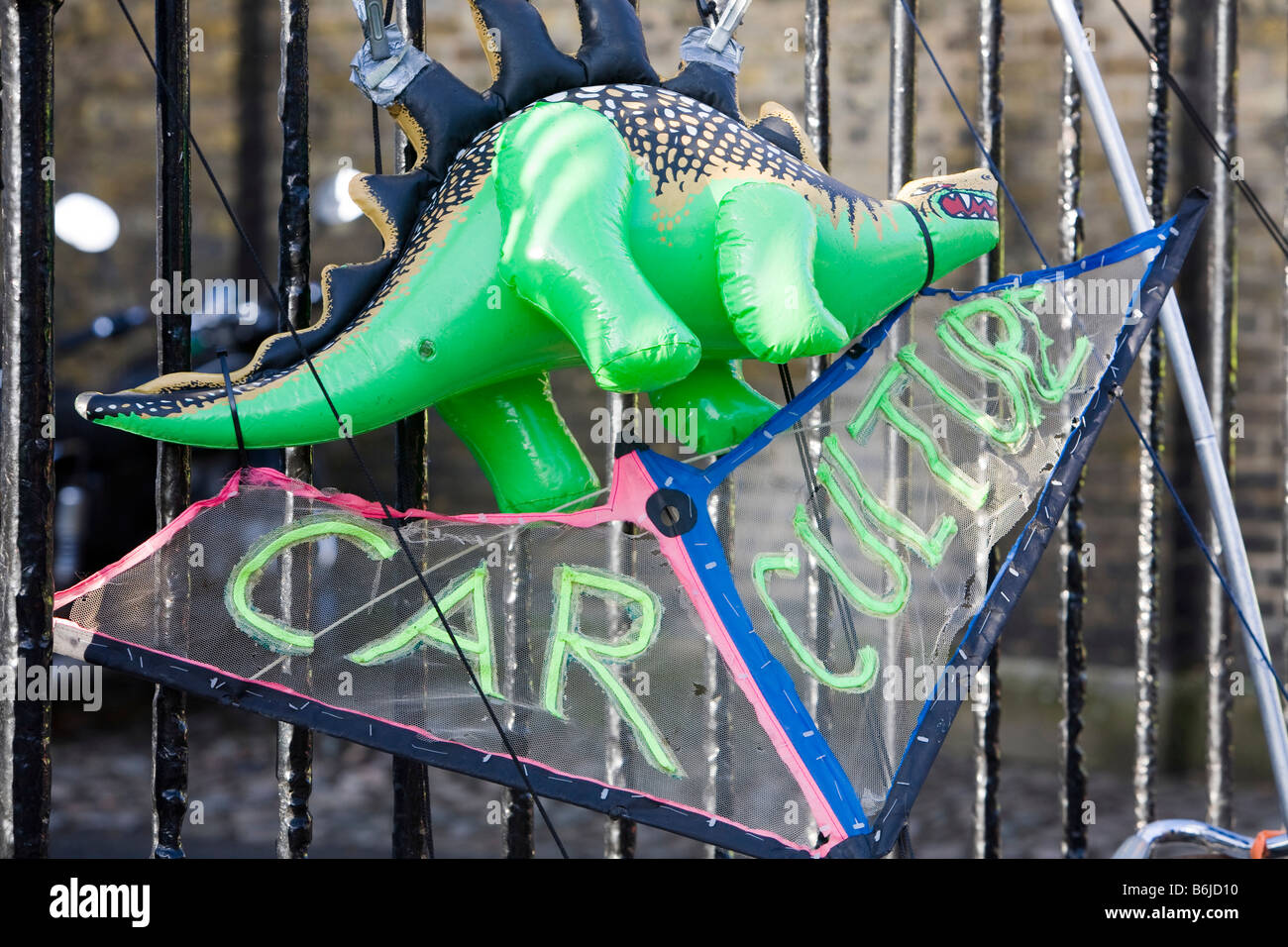 Protesta contro un cambiamento climatico nel rally di Londra Dicembre 2008 Foto Stock