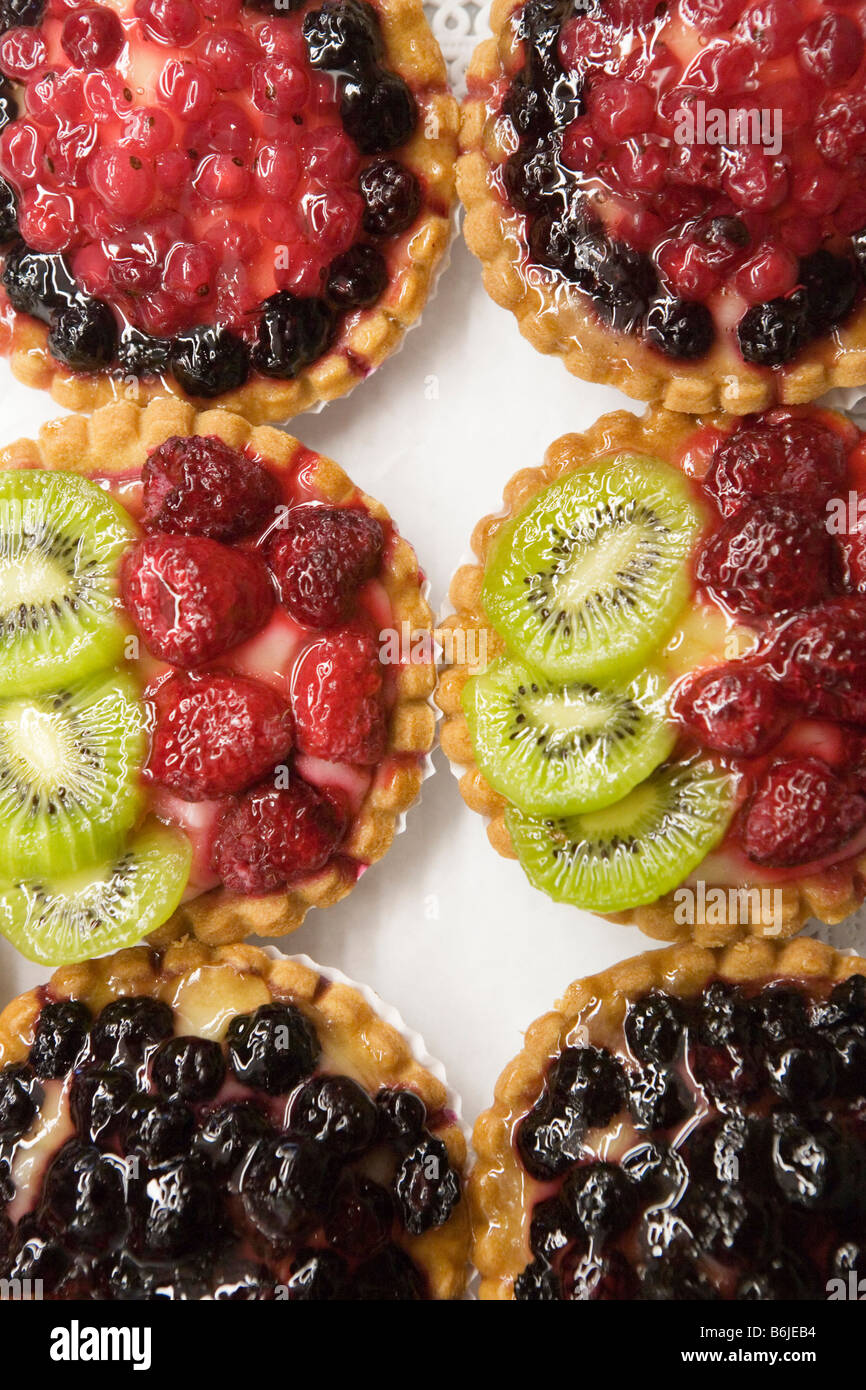 Fresche crostate di frutta Foto Stock