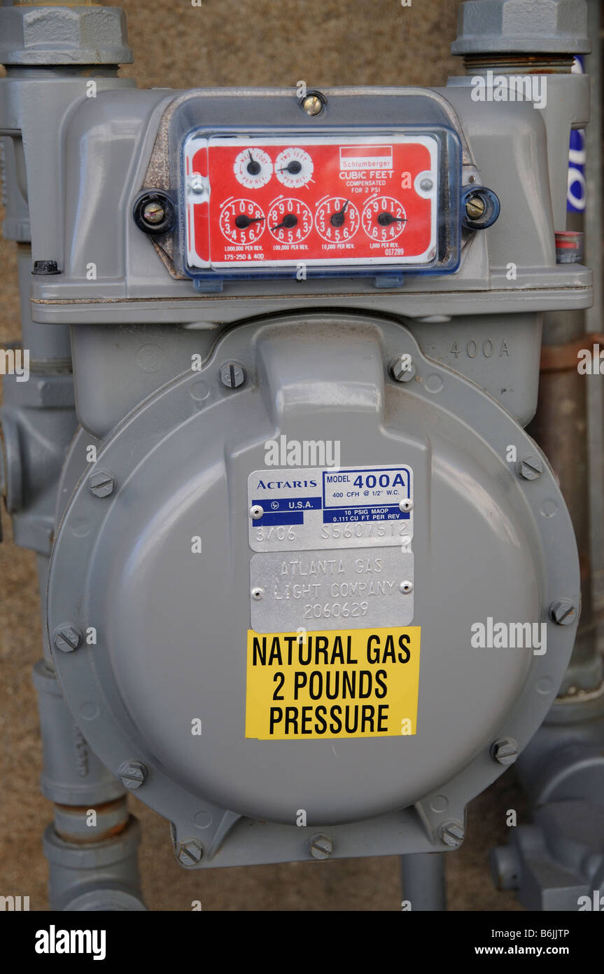 Pressione gas naturale Metro Atlanta Gas Light Company Foto Stock