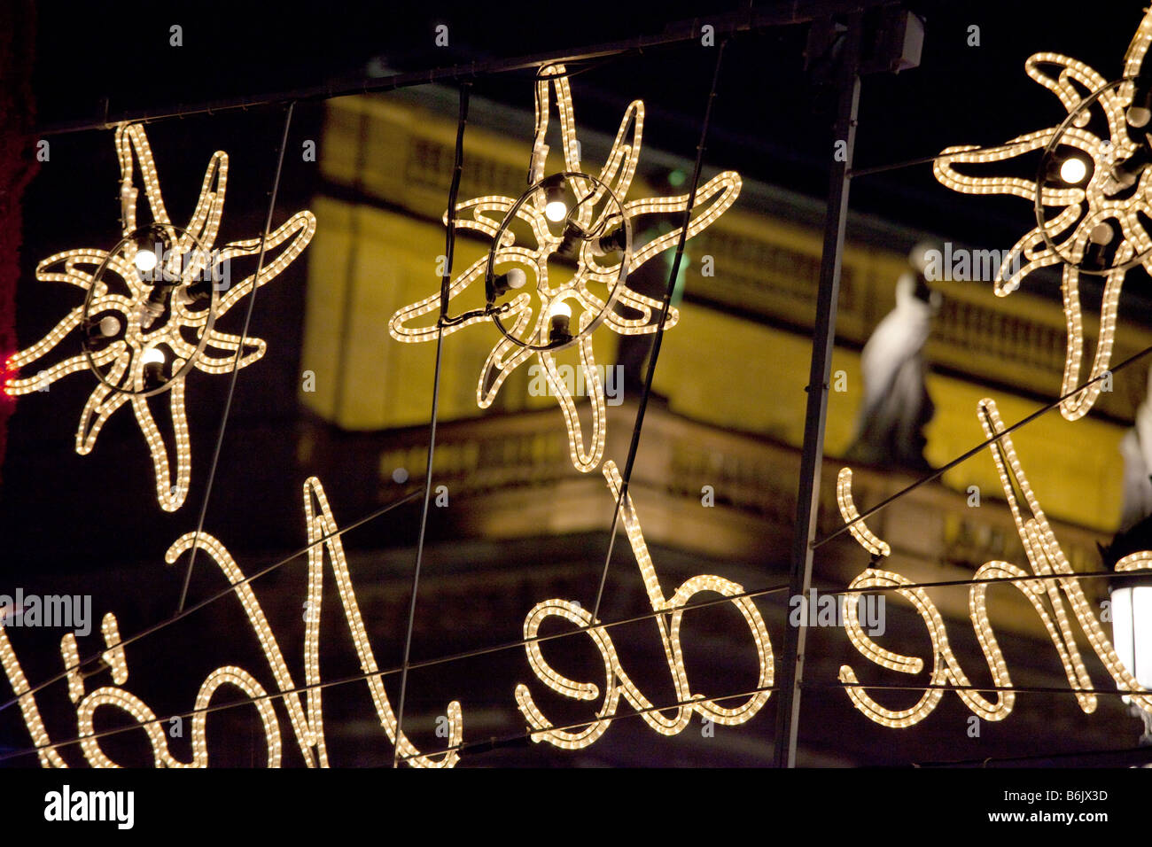 Luminarie di Natale a bordeaux, Francia Foto Stock