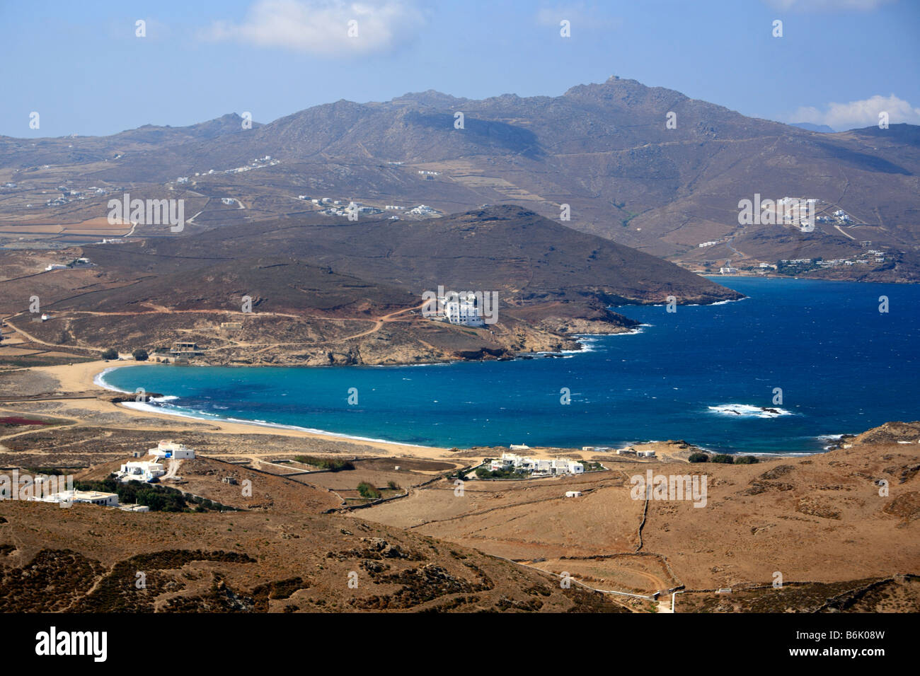 Panormos Bay cicladi grecia isola di Mykonos Grecia Foto Stock