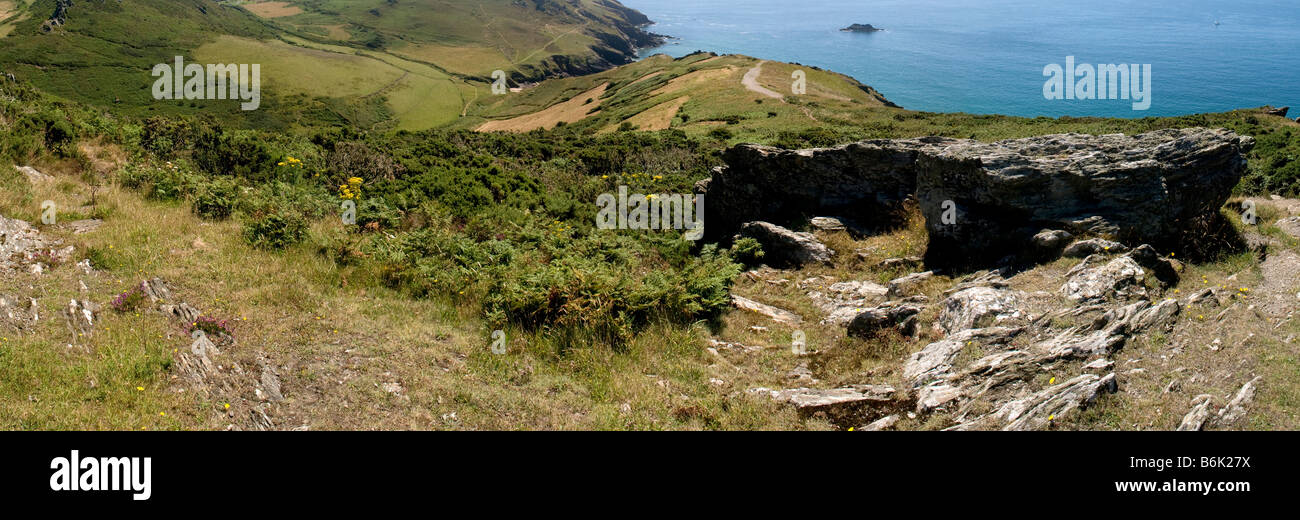 Le scogliere a bolberry giù sul South West devon coast percorso costa sud prosciutti Devon England Regno Unito Foto Stock