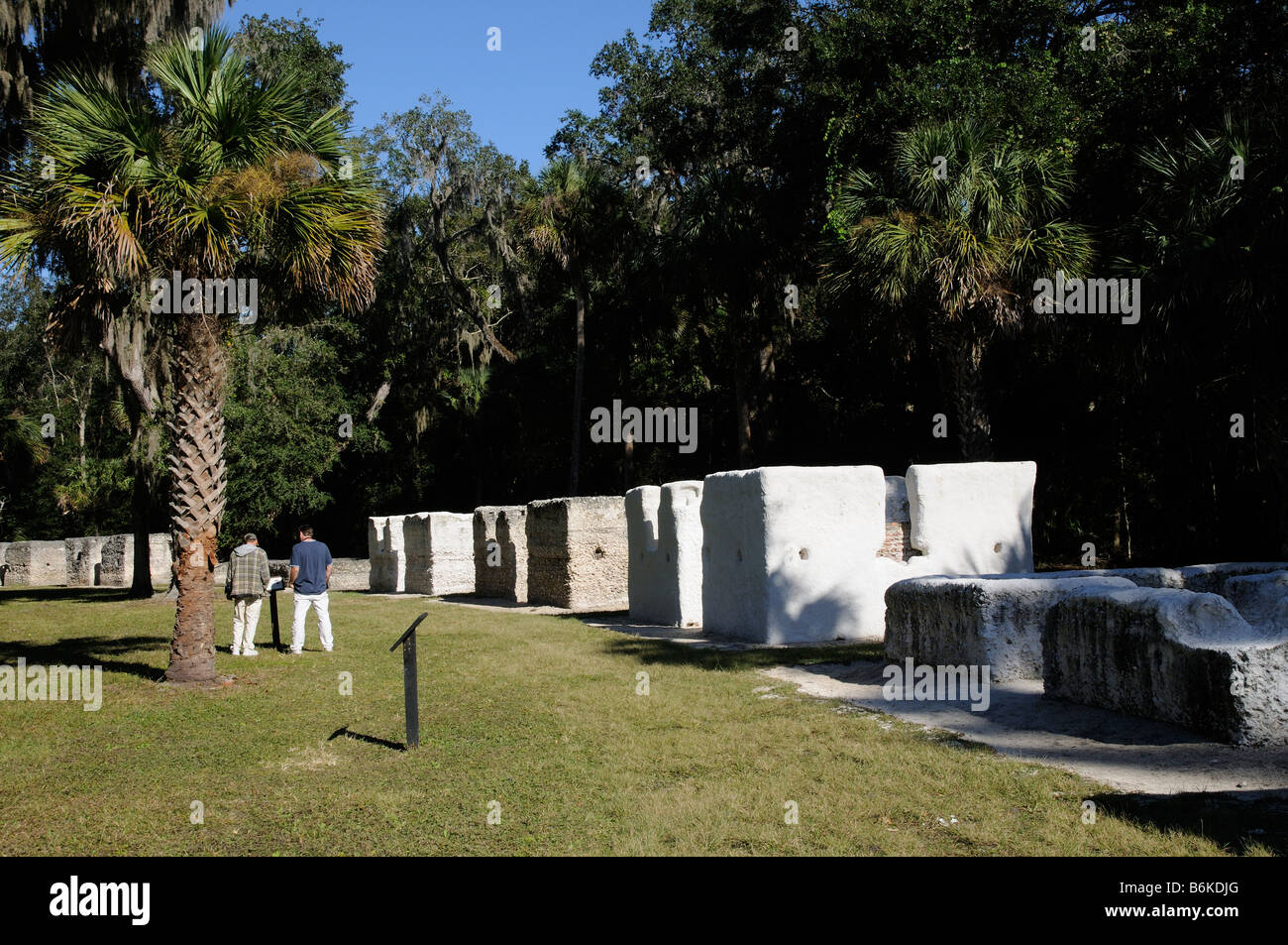 Quarti slave al Kingsley Plantation la Timucuan preservare North Florida USA i visitatori Foto Stock