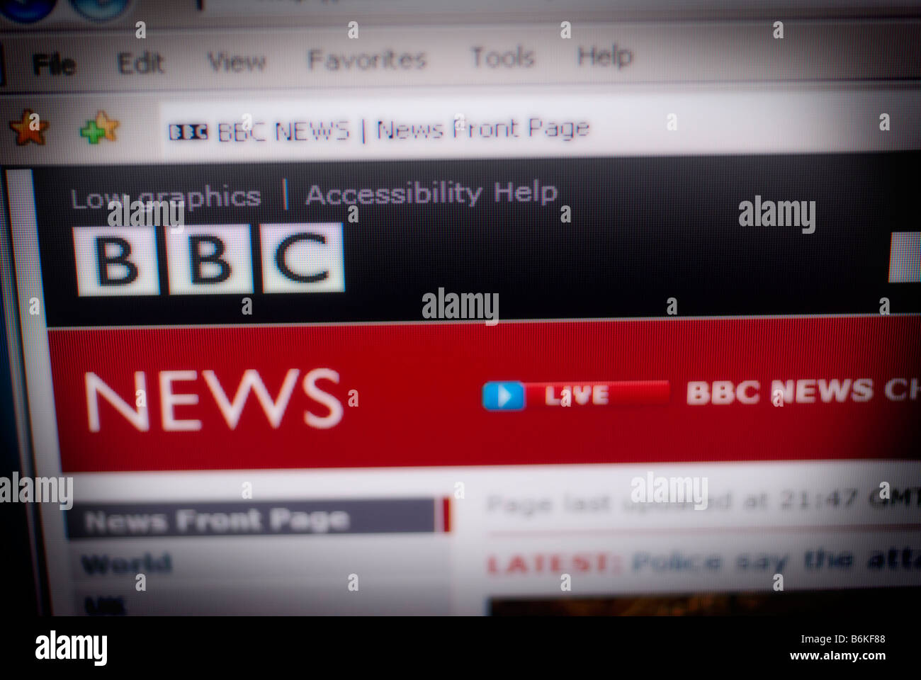 BBC News Website Foto Stock