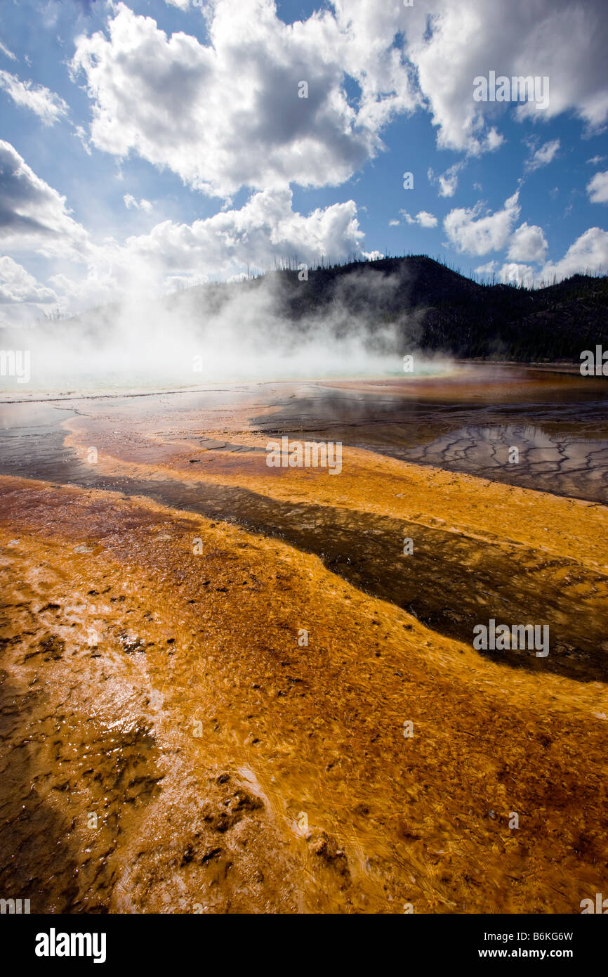 Grand Prismatic Spring, Midway Geyser Basin, il Parco Nazionale di Yellowstone; Wyoming; USA Foto Stock