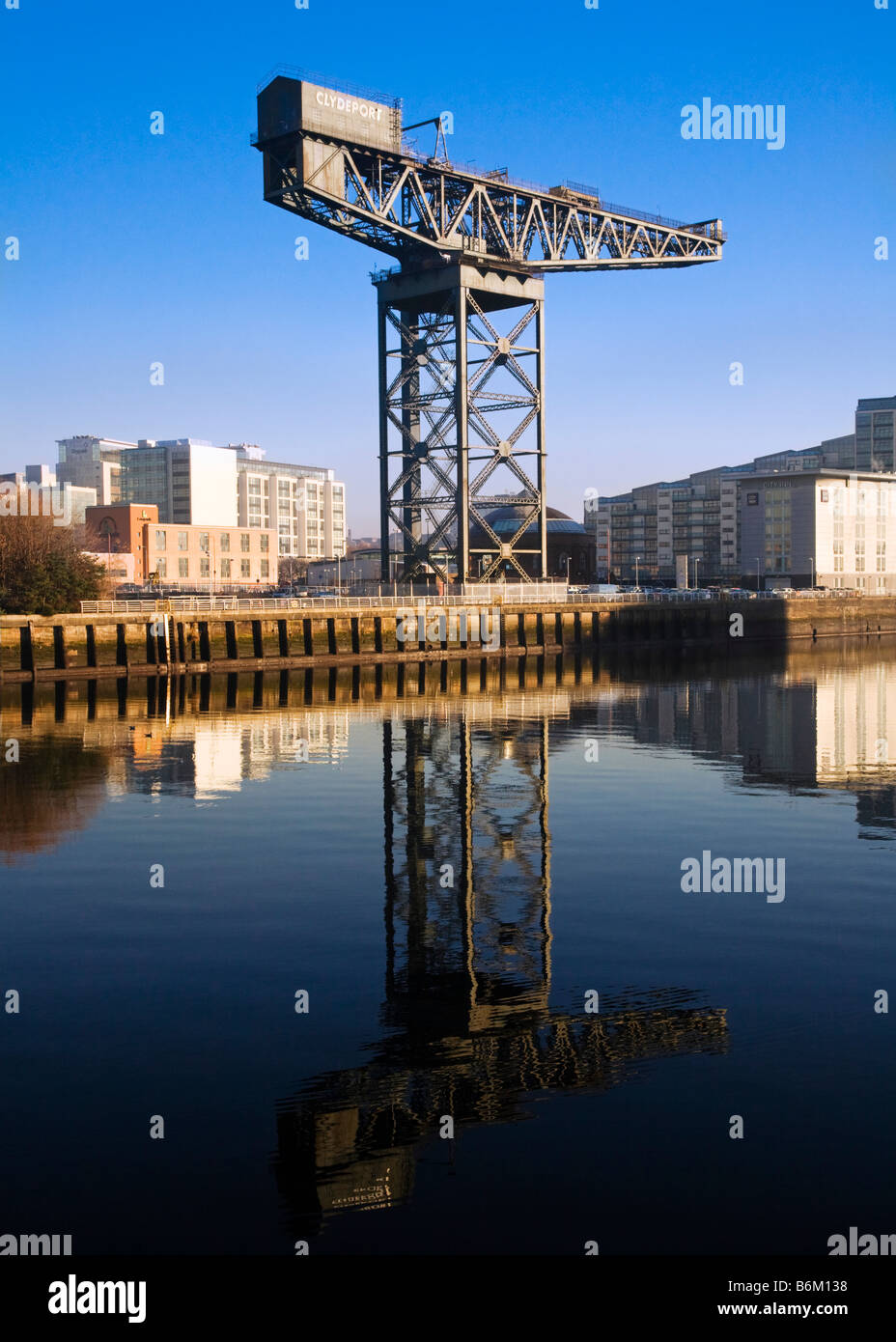 Il Finnieston gru sul fiume Clyde, Glasgow, Scozia. Foto Stock