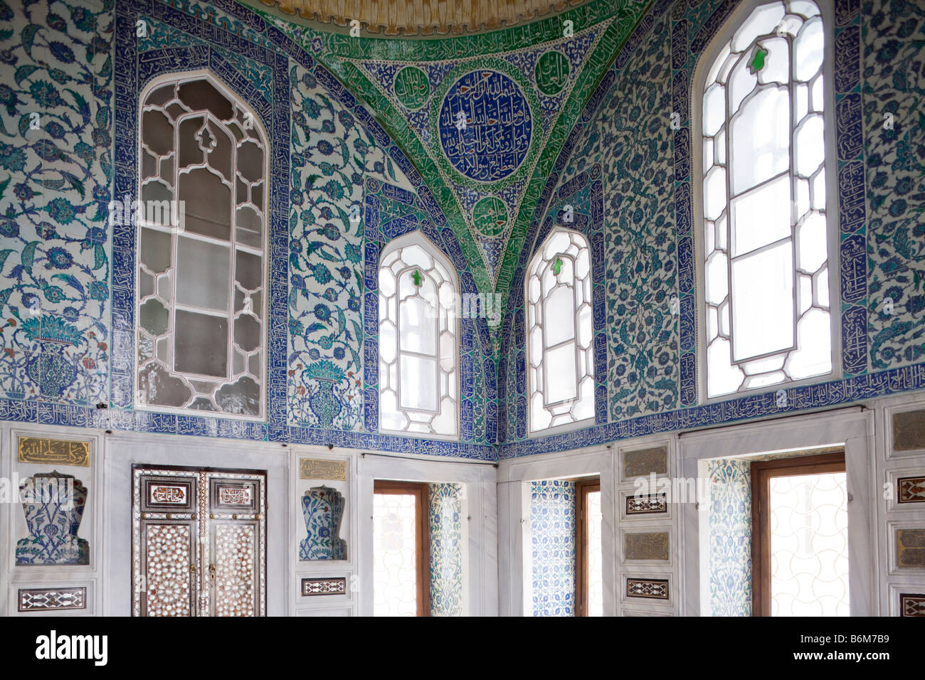 Camera privata di Ahmed III, harem, Topkapi Saray Palace, Istanbul, Turchia Foto Stock