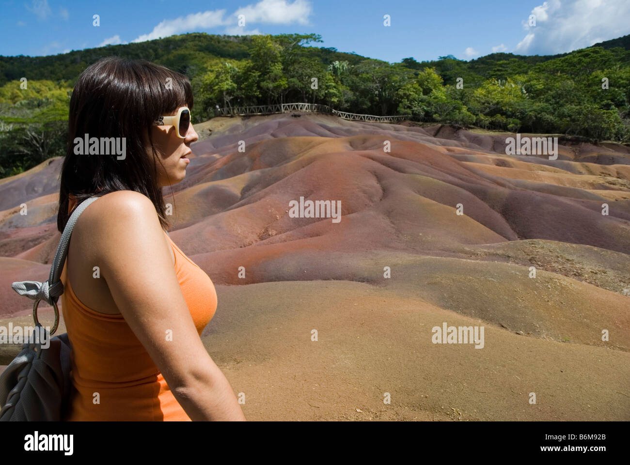 Sette terre colorate di Chamarel Isola Maurizio Foto Stock