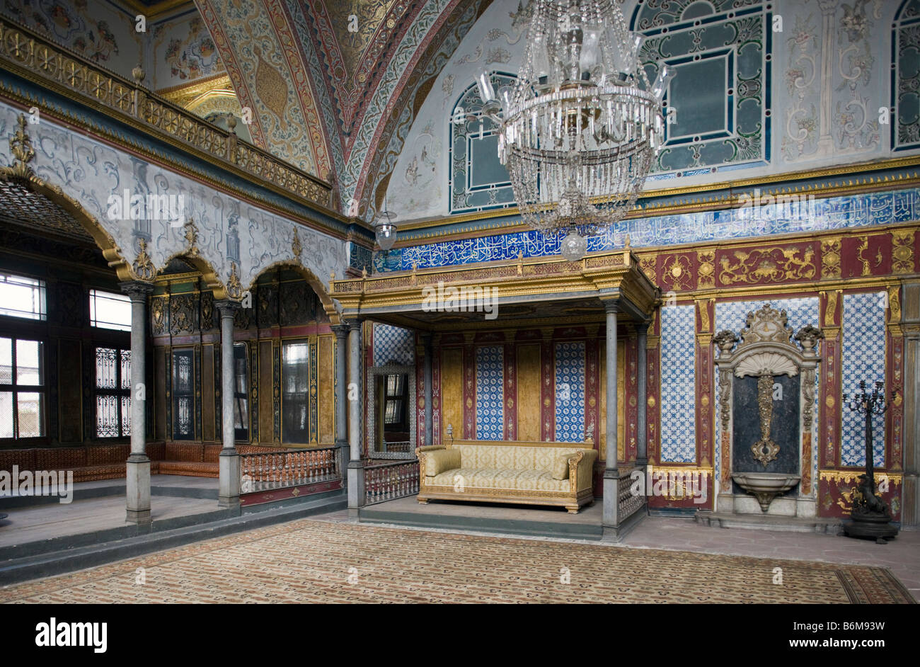Salone Imperiale, l'harem, Topkapi Saray Palace, Istanbul, Turchia Foto Stock