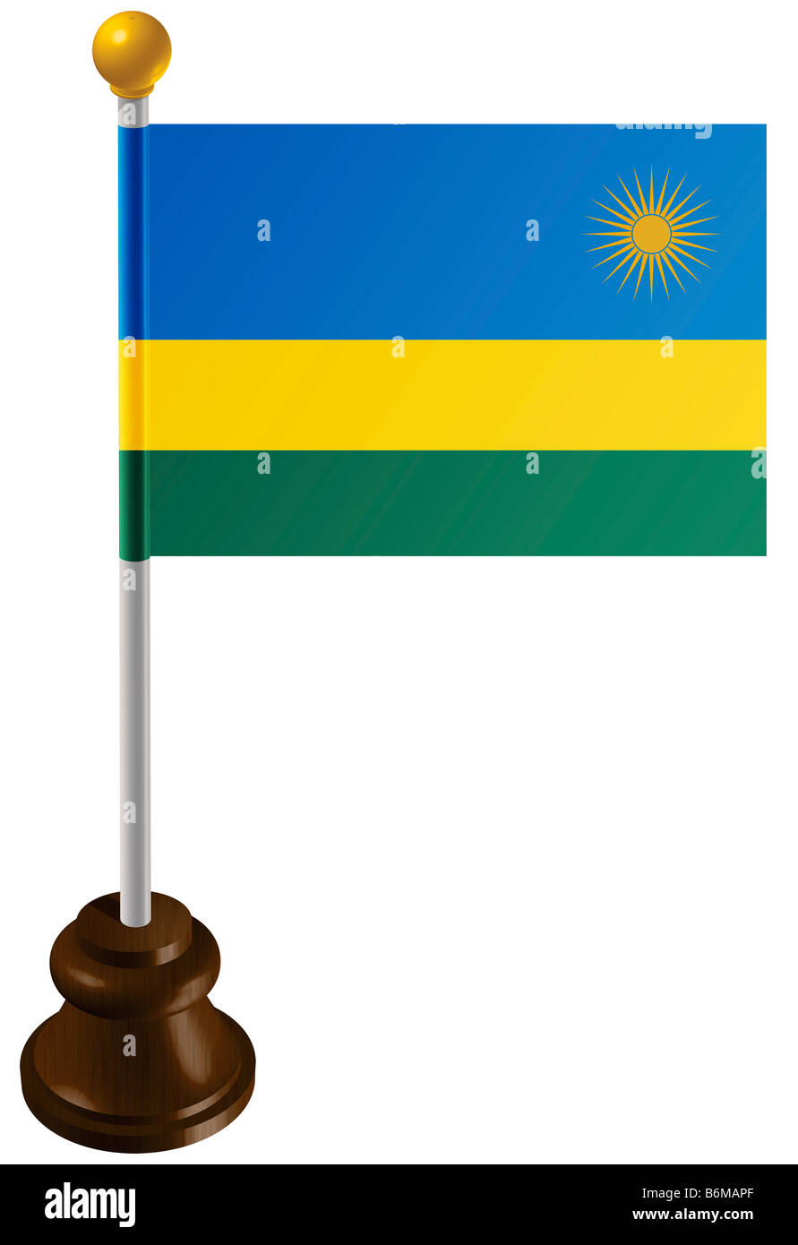 Ruanda bandiera come un marcatore Foto Stock
