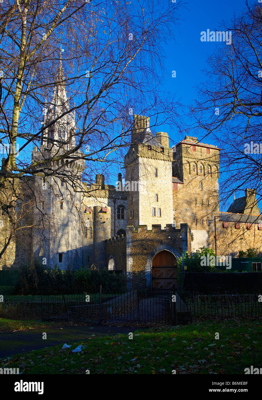 Il Castello di Cardiff, Cardiff Wales, Regno Unito Foto Stock