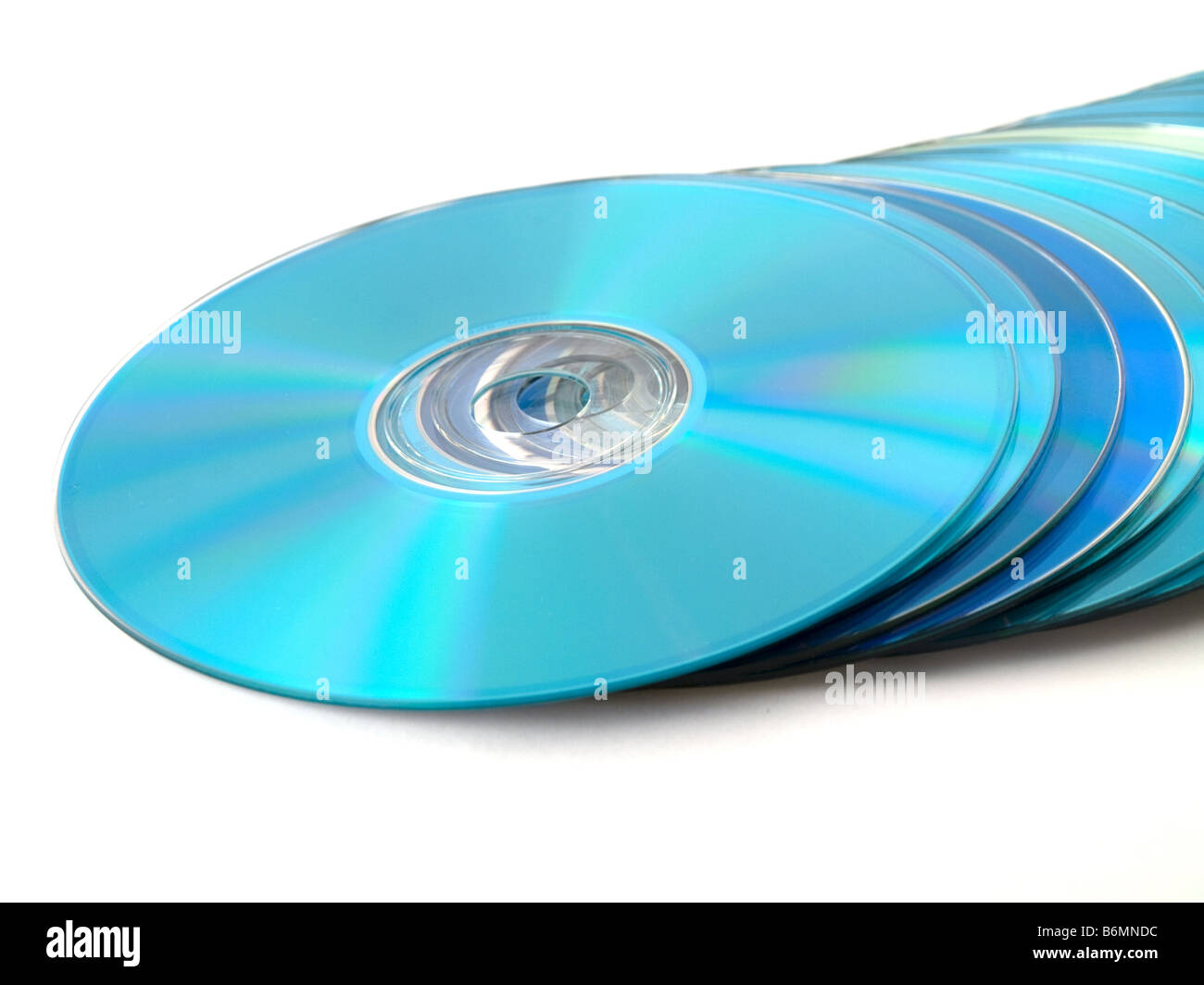 Cd DVD su sfondo bianco Foto Stock
