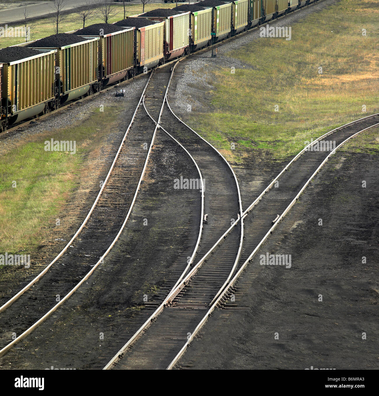 Merci ferroviario carbone treno di vetture di Pittsburgh, in Pennsylvania, STATI UNITI D'AMERICA Foto Stock