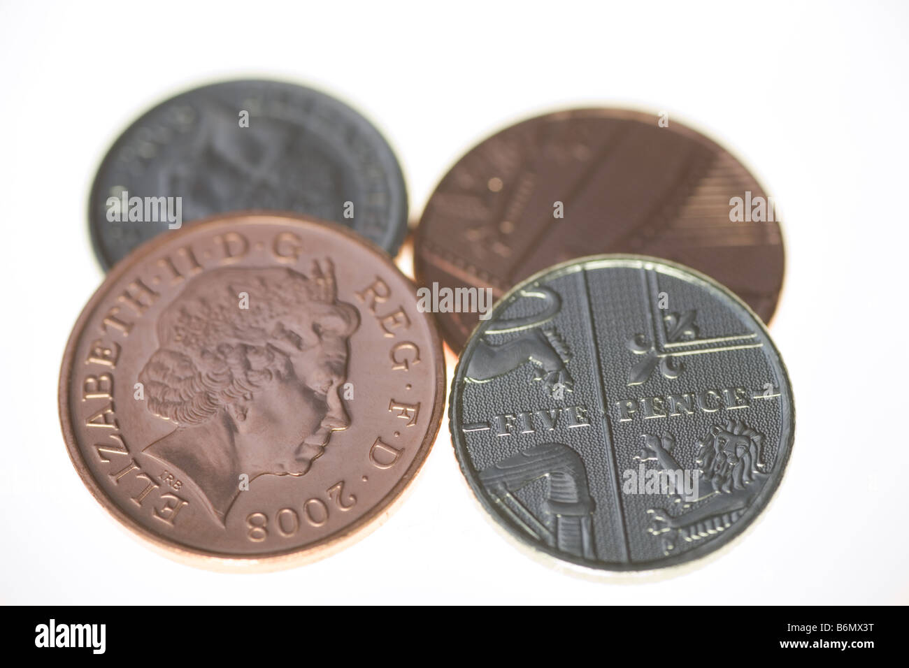 2008 Nuovo design per le monete Britanniche Foto Stock