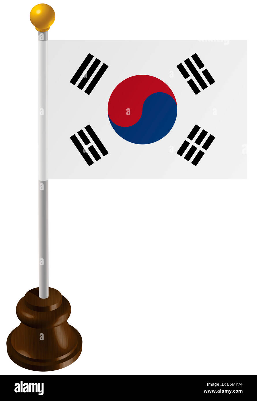 Corea del Sud bandiera come un marcatore Foto Stock