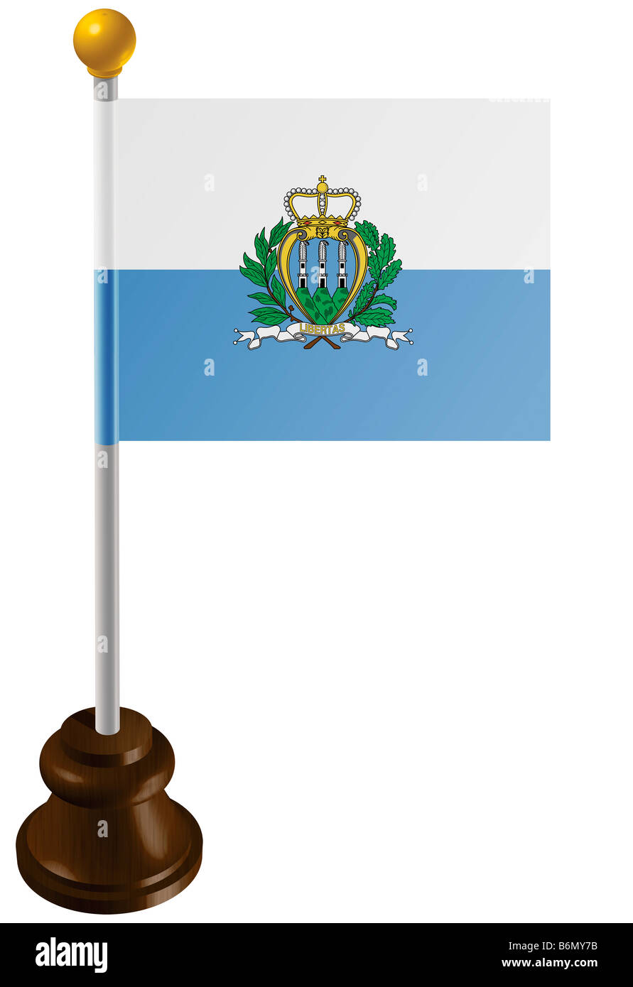 San Marino bandiera come un marcatore Foto Stock