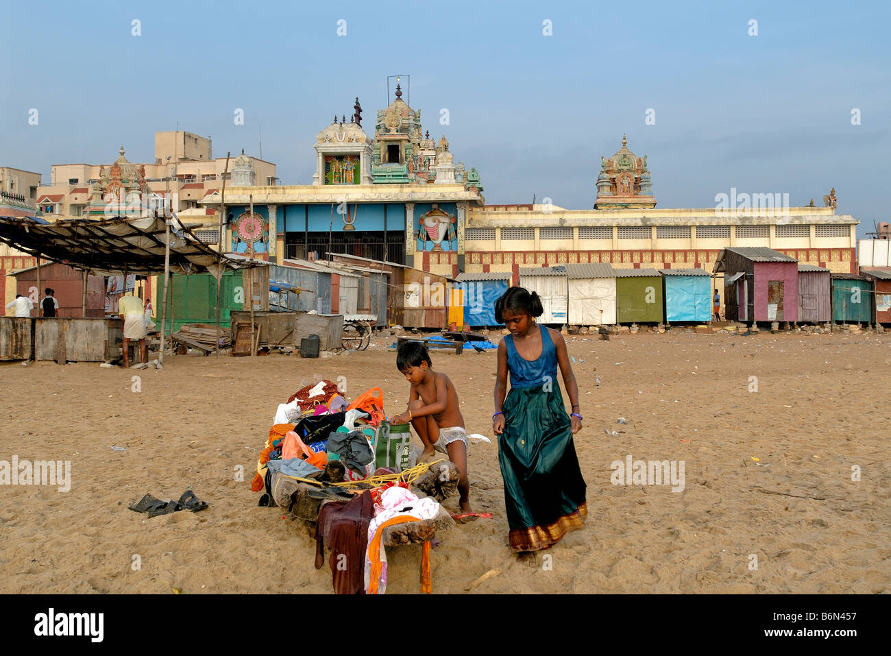 Tempio ASHTALAKSHMI IN SPIAGGIA ELLIOTS CHENNAI Foto Stock