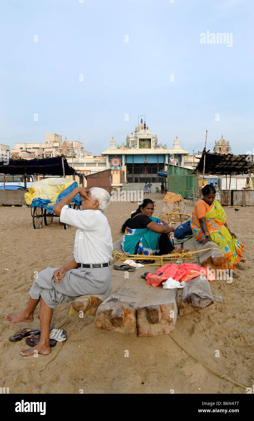 Tempio ASHTALAKSHMI IN SPIAGGIA ELLIOTS CHENNAI Foto Stock
