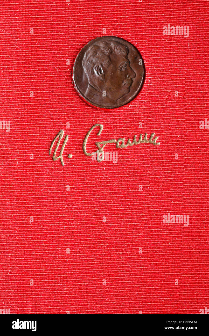 Coperchio dell edizione speciale di Joseph Stalin la relazione in materia di industrializzazione (1933), Russia Foto Stock