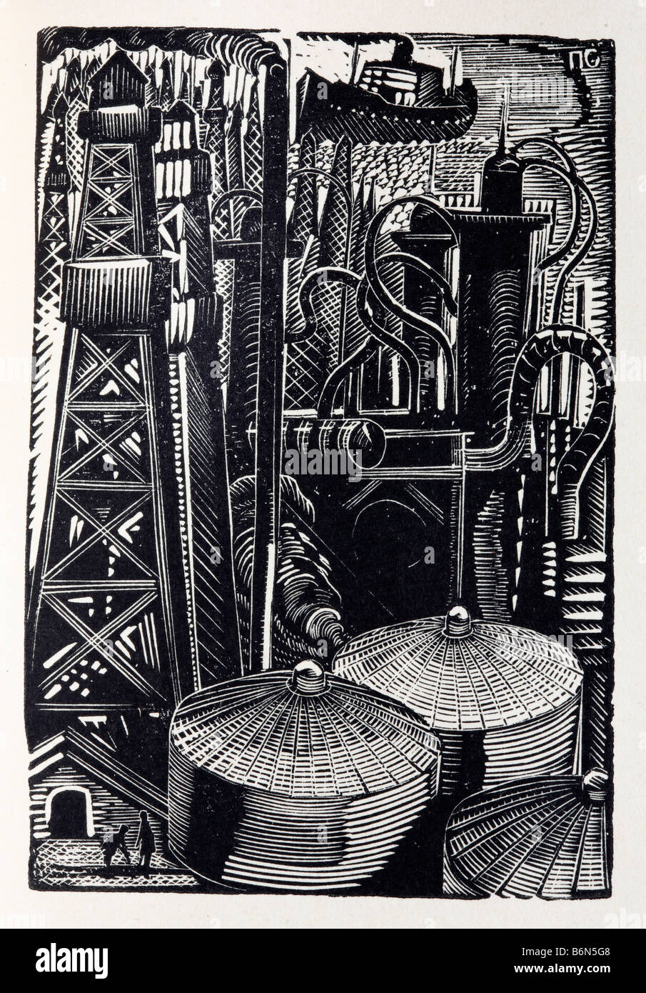 Industria chimica, illustrazione da edizione speciale di Joseph Stalin la relazione in materia di industrializzazione (1933), Russia Foto Stock