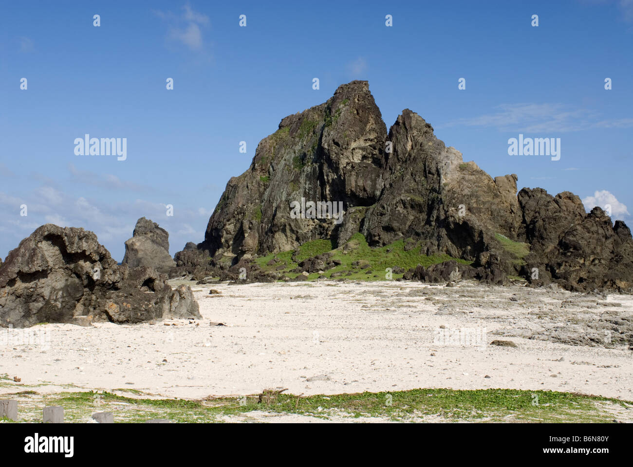 Taiwan, Isola Verde, Youzihhu, formazioni di roccia vulcanica Foto Stock