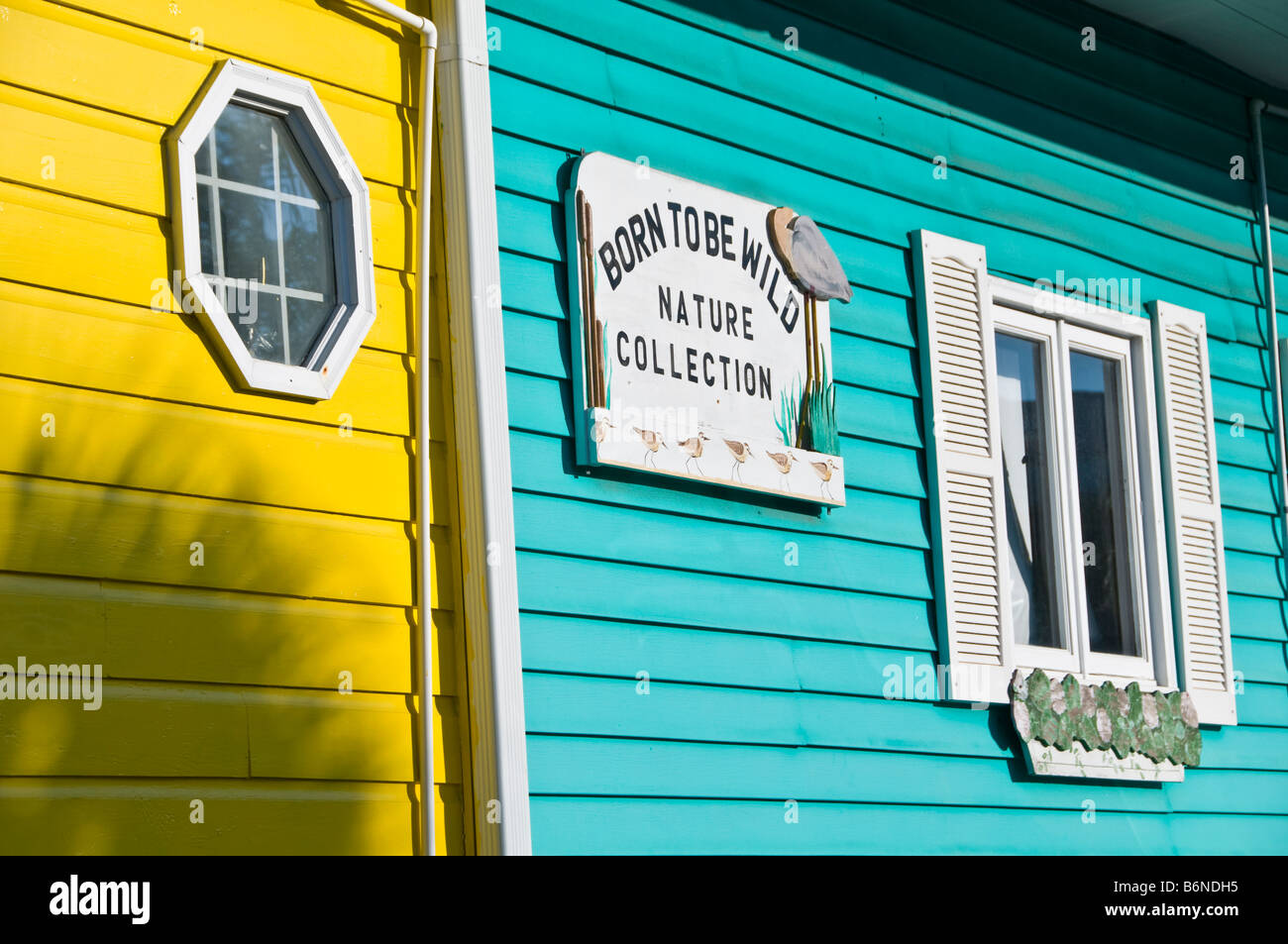 Napoli il Boardwalk 6th Avenue South Florida shopping Marketplace punto di riferimento della città di attrazione turistica di colorati negozi colori luminosi Foto Stock