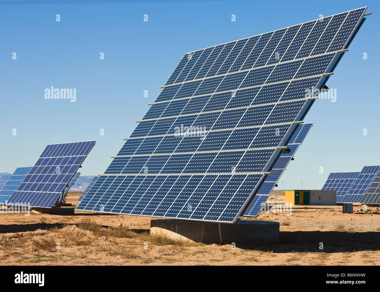 Energia solare centro vicino La Calahorra provincia di Granada Spagna Foto Stock