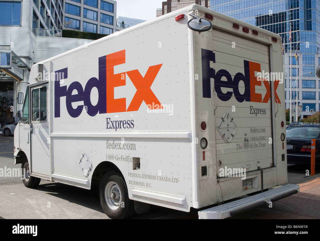 Fed Ex corriere carrello a Vancouver in Canada Foto Stock