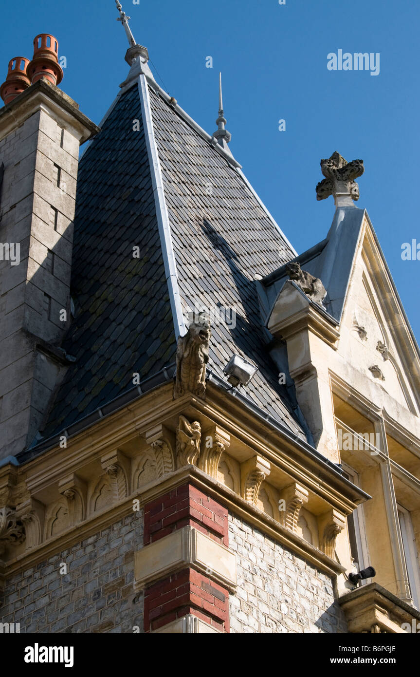 Dettagli architettonici di un vecchio edificio in Cabourg, Calvados, Normandia, Francia Foto Stock