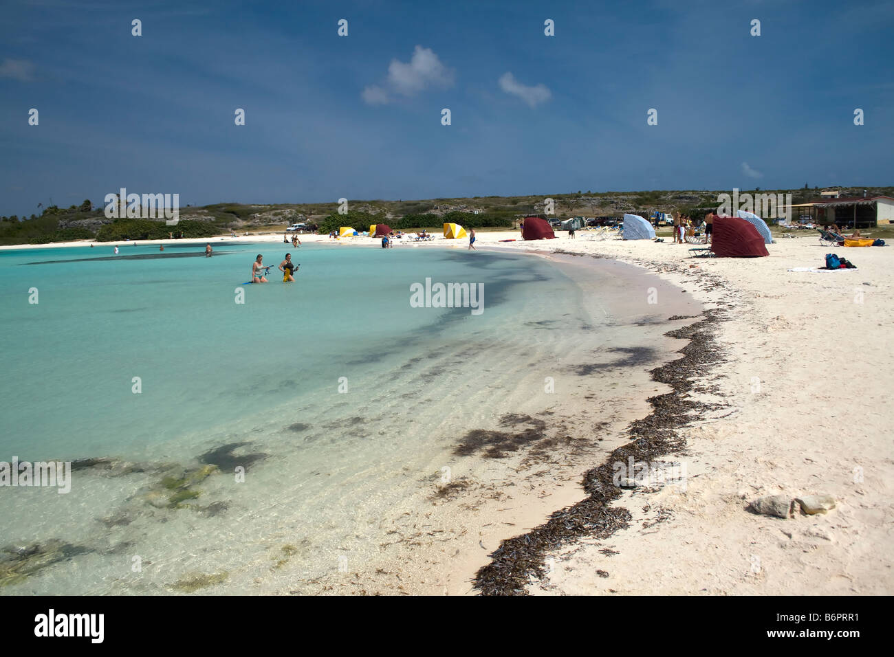 La turistica popolare sito di snorkeling Baby Beach Aruba Foto Stock