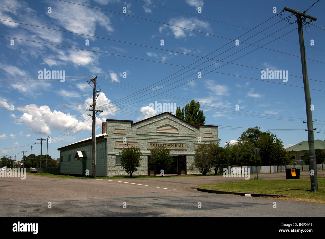 Architettura australiana Smithtown Hall di fronte Gladstone su Macleay fiume del Nuovo Galles del Sud Australia Foto Stock