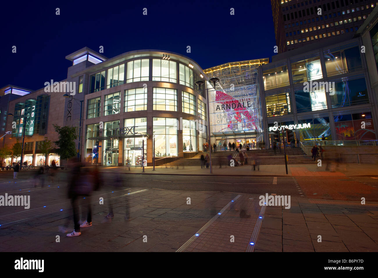 Manchester Arndale Centre di notte Foto Stock