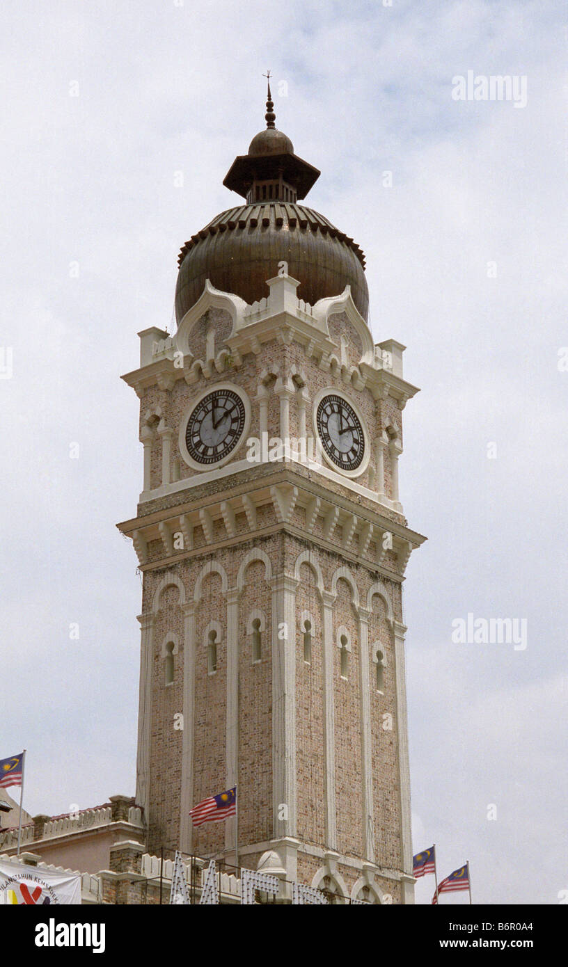 Clock Tower, Palazzo Sultano Abdul Samad, Kuala Lumpur Foto Stock