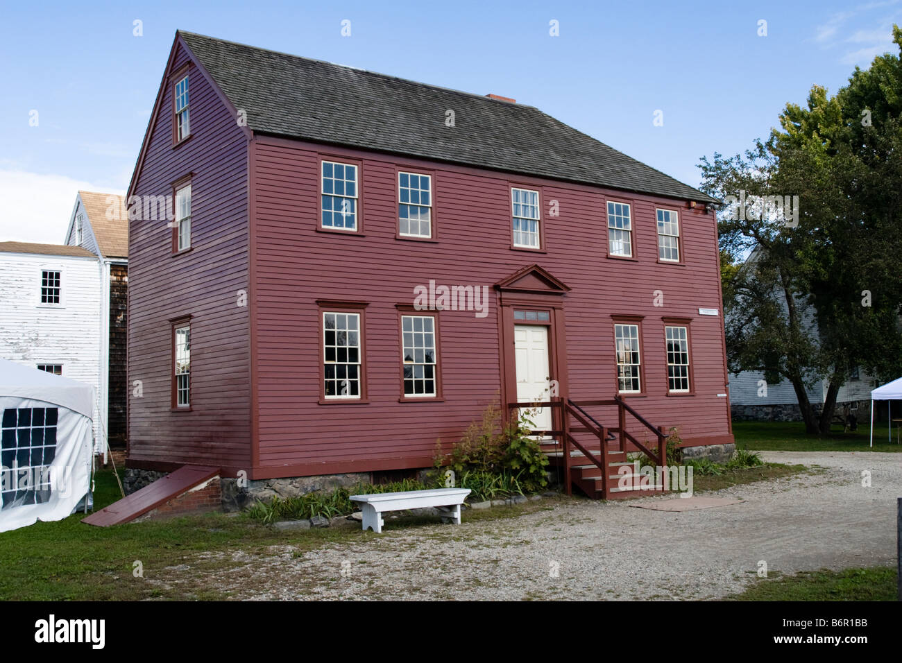 Casa coloniale a Fragola Banke Museum di Portsmouth NH New Hampshire New England USA Foto Stock