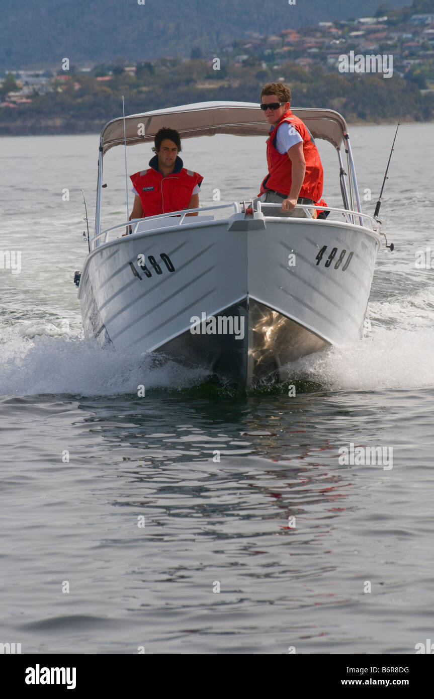 Tour in barca sul fiume Derwent a Hobart in Tasmania Foto Stock