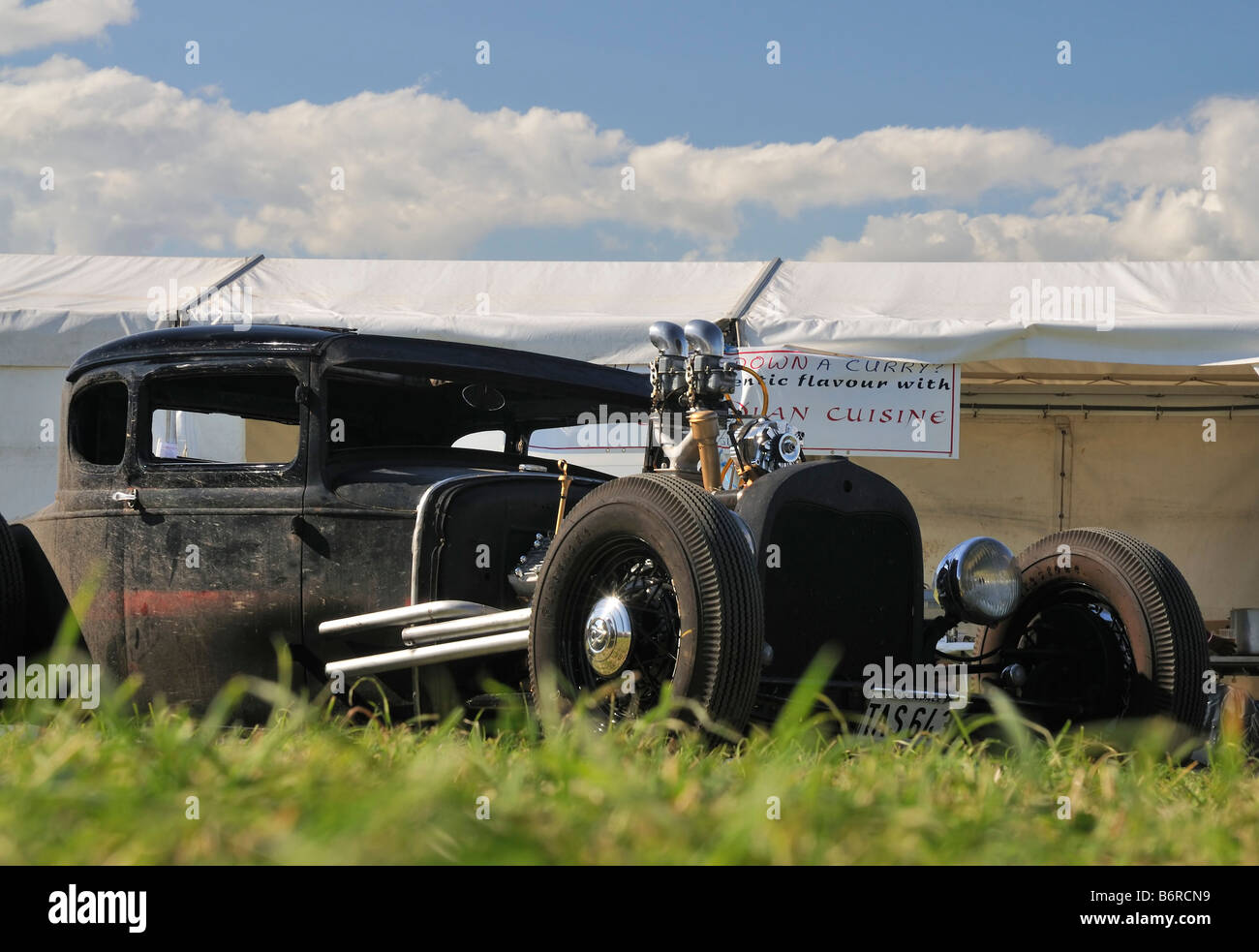 Ford modello A con Lincoln Flathead motore V8 1950 s Hotrod Americano auto Foto Stock
