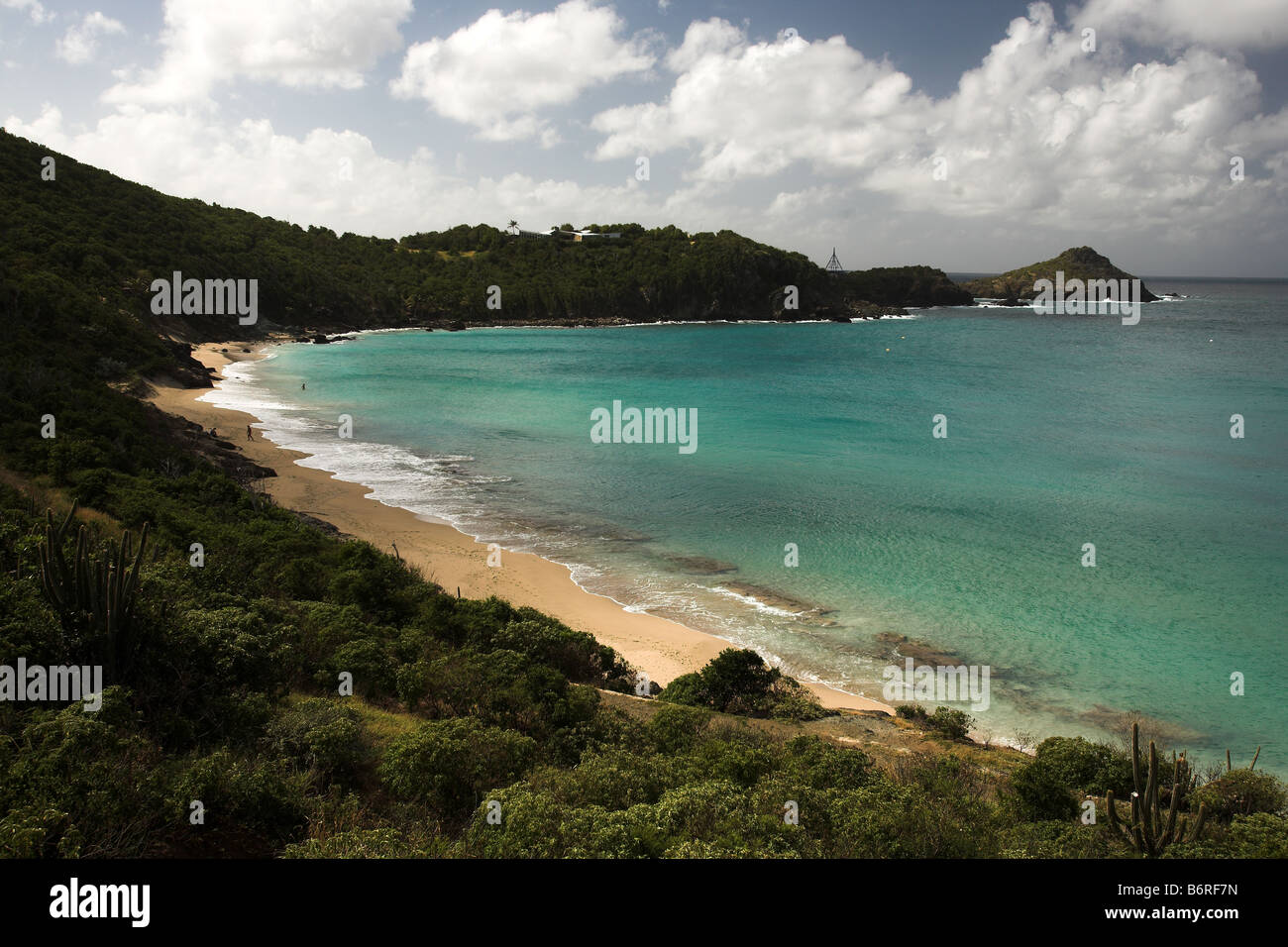 Vista della spiaggia di Anse des Flamands St Barthelemy o St Barth o St Barts, West Indies, dei Caraibi. Foto Stock