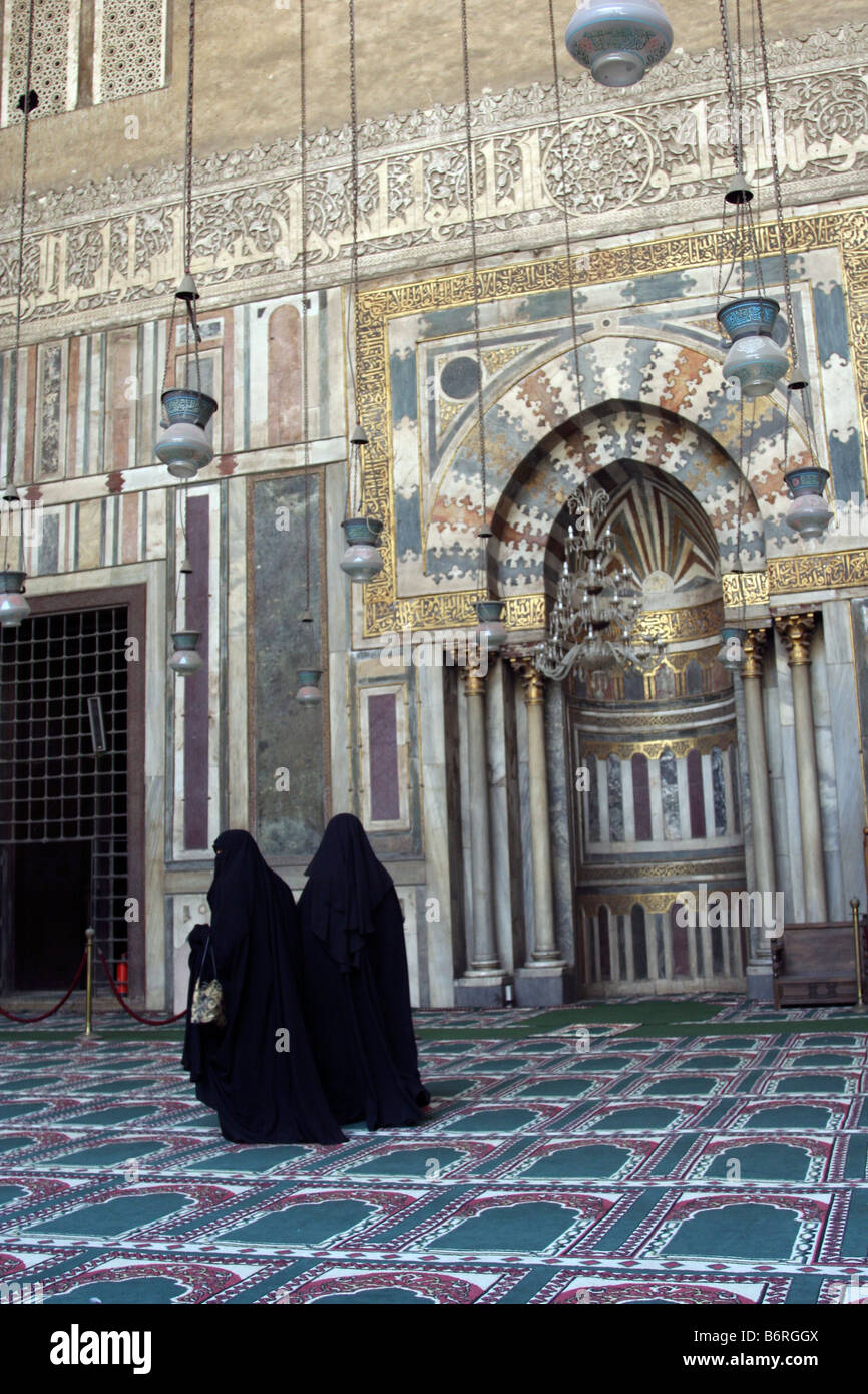 Le donne in Sultan Moschea Hassan al Cairo.Egitto Foto Stock