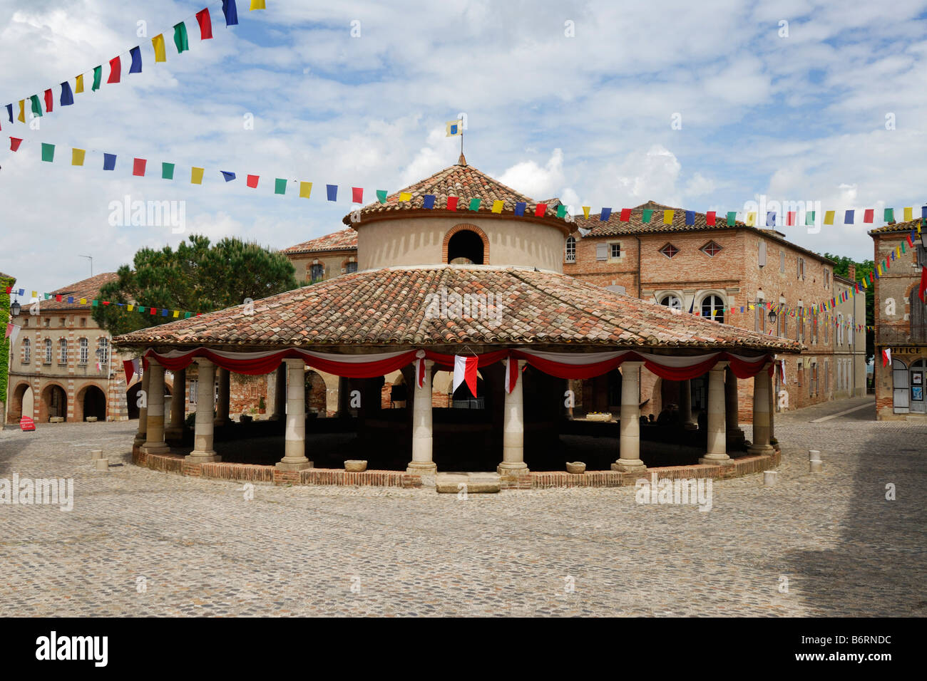 Auvillar Francia coperto Cornmarket circolare Foto Stock