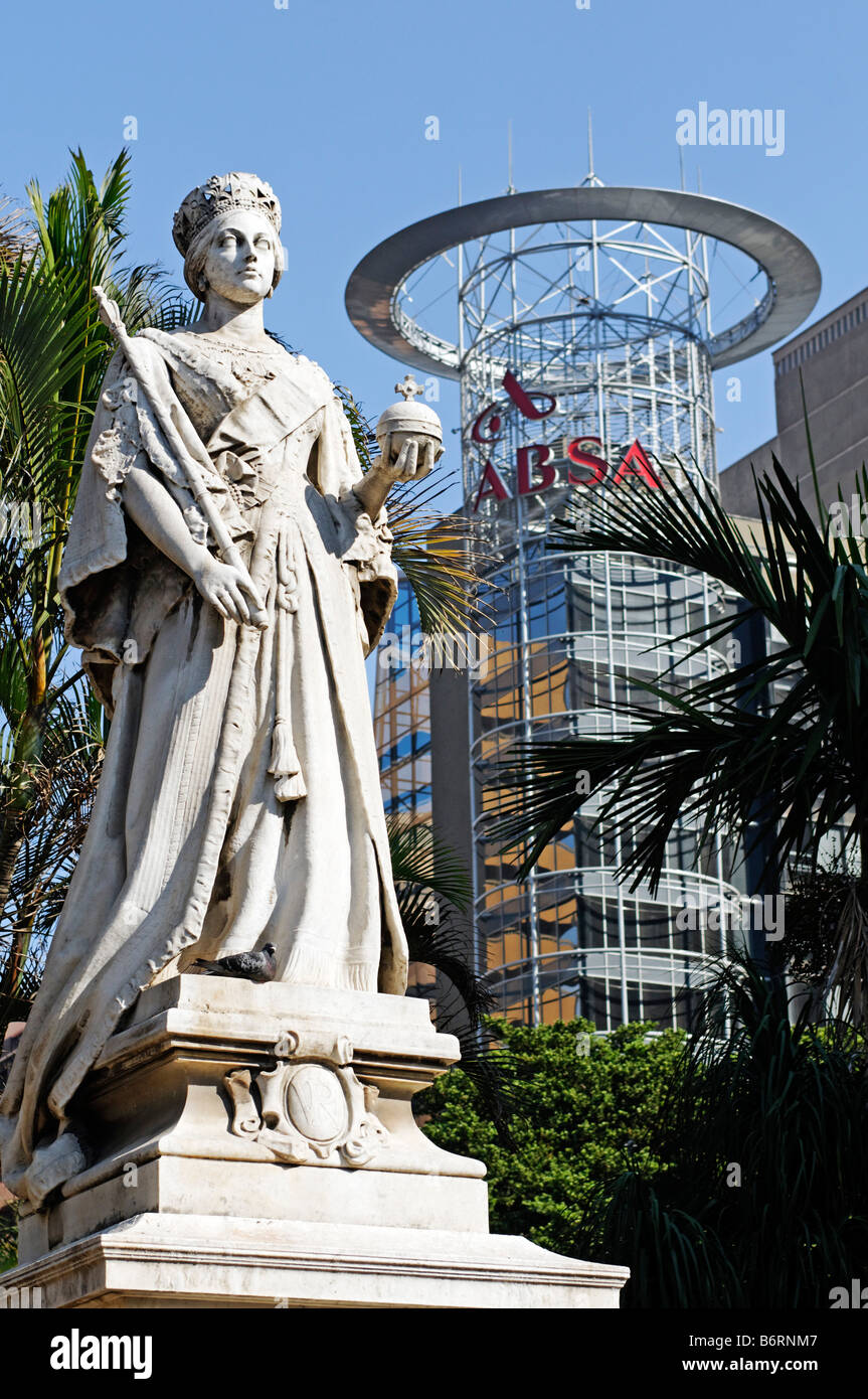 Statua della regina Victoria nel centro della città di Durban Foto Stock